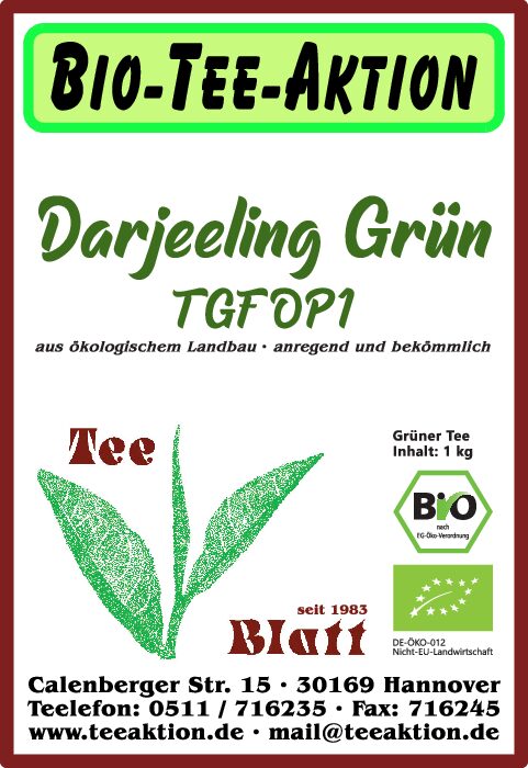 [A8] Bio-Tee-Aktion: Darjeeling grün FTGFOP1