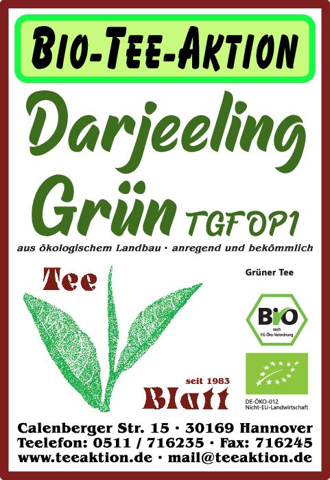 [A8] Bio-Tee-Aktion: Darjeeling grün FTGFOP1